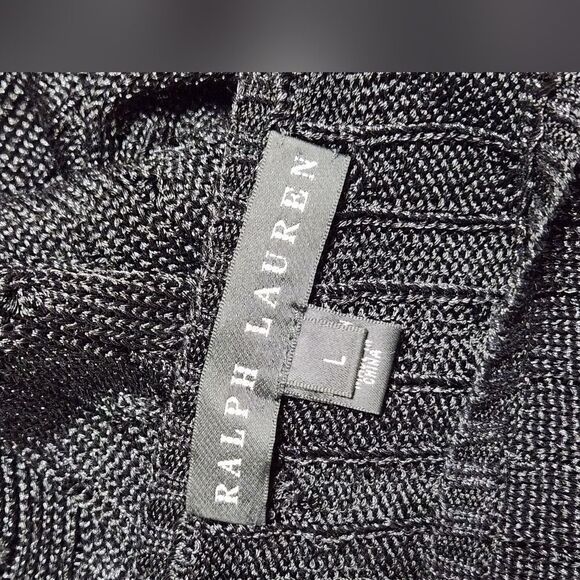 Lauren Ralph Lauren  Black labe Metallic Cable-Knit Sleeveless Sweater size M - Picture 10 of 10